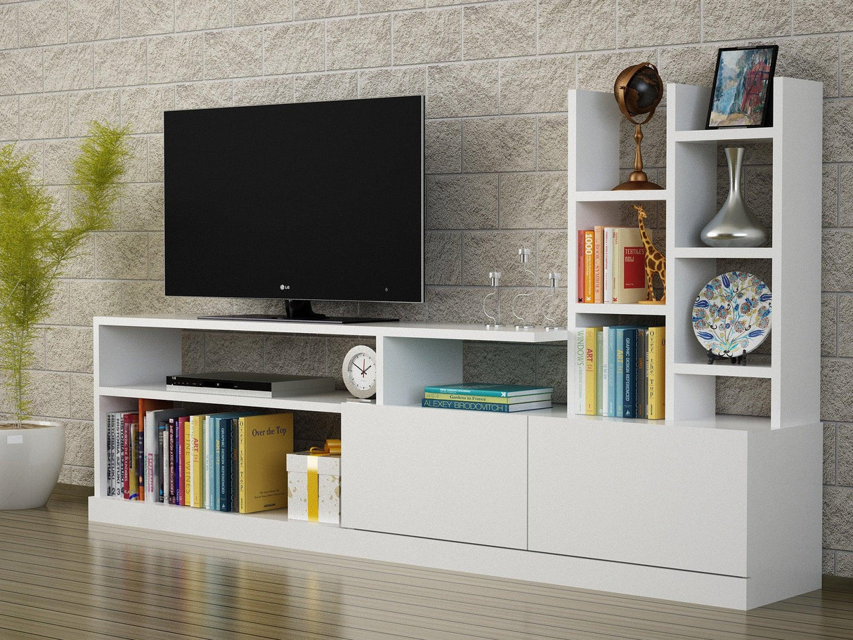 Comoda Tv Dolunay - White, Alb, 164x91x25 cm
