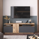 Comoda TV Elana, Alb - Antracit, 150x29x46 cm - Antracit