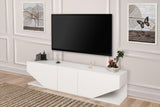 Comoda Tv Elegant cu 3 usi, Alb, 180x40x30 cm
