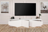 Comoda Tv Elegant cu 3 usi, Alb, 180x40x30 cm