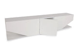 Comoda Tv Elegant cu 3 usi, Alb, 180x40x30 cm