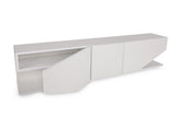 Comoda Tv Elegant cu 3 usi, Alb, 180x40x30 cm