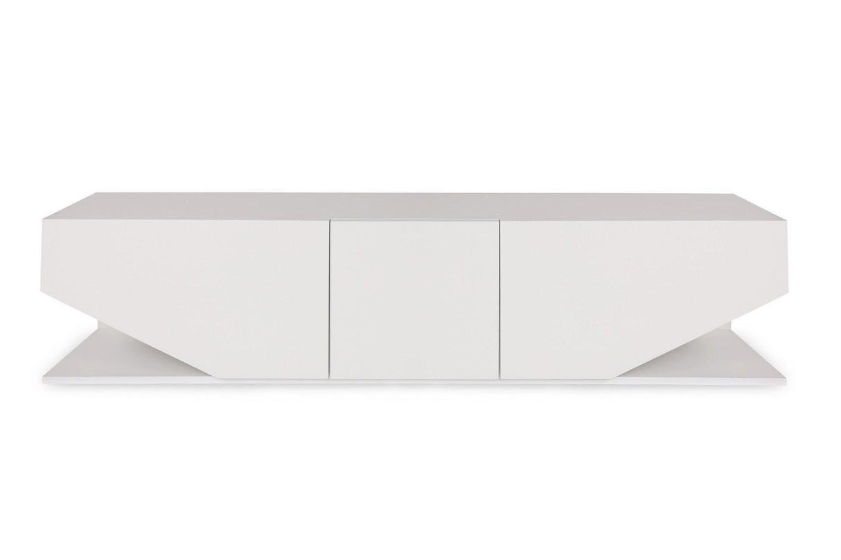 Comoda Tv Elegant cu 3 usi, Alb, 180x40x30 cm