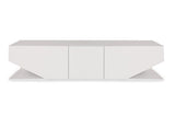 Comoda Tv Elegant cu 3 usi, Alb, 180x40x30 cm