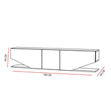 Comoda Tv Elegant cu 3 usi, Alb, 180x40x30 cm