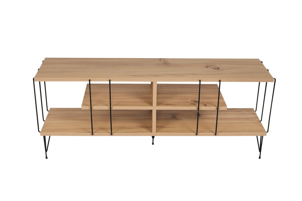 Comoda TV Eze, Crem - Alb - Maro - Gri, 120x45x30 cm - Crem
