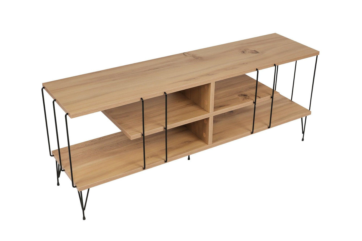 Comoda TV Eze, Crem - Alb - Maro - Gri, 120x45x30 cm - Crem