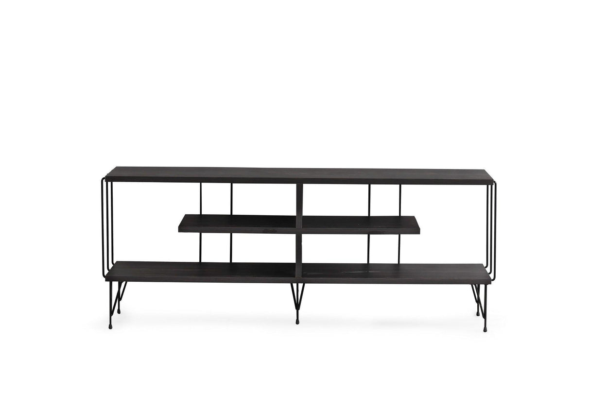 Comoda TV Eze, Crem - Alb - Maro - Gri, 120x45x30 cm - Maro