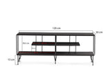 Comoda TV Eze, Crem - Alb - Maro - Gri, 120x45x30 cm - Maro