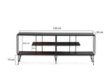 Comoda TV Eze, Crem - Alb - Maro - Gri, 120x45x30 cm - Gri