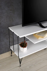 Comoda TV Eze, Crem - Alb - Maro - Gri, 120x45x30 cm - Alb