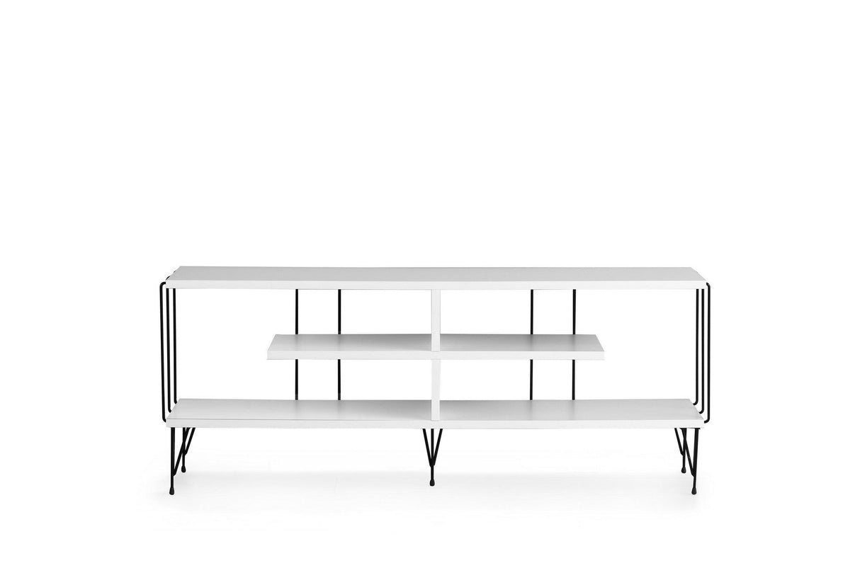 Comoda TV Eze, Crem - Alb - Maro - Gri, 120x45x30 cm - Alb