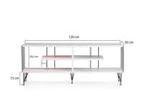 Comoda TV Eze, Crem - Alb - Maro - Gri, 120x45x30 cm - Alb