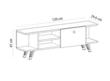Comoda TV Fantery cu Rafturi si Usa, Nuc - Stejar, 120x45x30 cm - Stejar