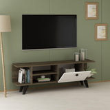 Comoda TV Fantery cu Rafturi si Usa, Nuc - Stejar, 120x45x30 cm - Nuc