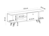 Comoda TV Fantery cu Rafturi si Usa, Nuc - Stejar, 120x45x30 cm - Nuc