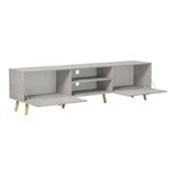 Comoda TV Gorna, Aspect marmura, Bej, 180x35x49 cm