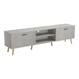 Comoda TV Gorna, Aspect marmura, Bej, 180x35x49 cm