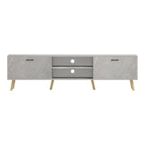 Comoda TV Gorna, Aspect marmura, Bej, 180x35x49 cm