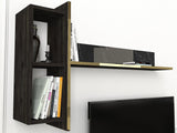 Comoda Tv Harlequin cu 3 Compartimente, Negru, 180x45x33 cm