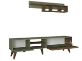 Comoda TV Heron cu biblioteca, Nuc, 180x32.5x48 cm