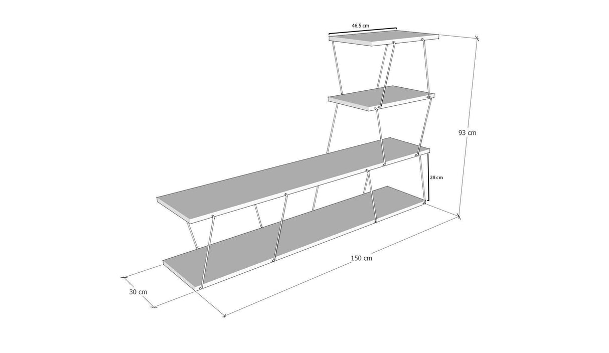 Comoda Tv ilgaz, Alb - Crem - Gri, 150x93x30 cm - Crem