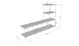 Comoda Tv ilgaz, Alb - Crem - Gri, 150x93x30 cm - Crem
