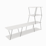 Comoda Tv ilgaz, Alb - Crem - Gri, 150x93x30 cm - Alb