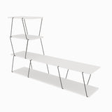 Comoda Tv ilgaz, Alb - Crem - Gri, 150x93x30 cm - Alb