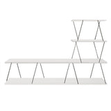 Comoda Tv ilgaz, Alb - Crem - Gri, 150x93x30 cm - Alb