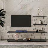 Comoda Tv ilgaz, Alb - Crem - Gri, 150x93x30 cm - Gri