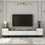 Comoda Tv Imaj, Gri, 180x45x35 cm - Auriu alb negru