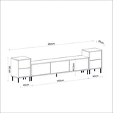 Comoda Tv Imaj, Gri, 180x45x35 cm - Auriu alb negru