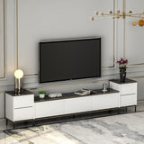 Comoda Tv Imaj, Gri, 180x45x35 cm - Auriu alb negru
