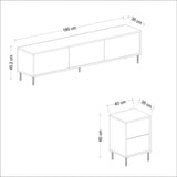 Comoda Tv Imaj, Gri, 180x45x35 cm - Gri