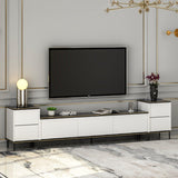 Comoda Tv Imaj, Gri, 180x45x35 cm - Auriu alb negru