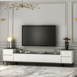 Comoda Tv Imaj, Gri, 180x45x35 cm - Auriu alb negru