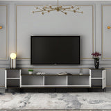 Comoda Tv Imaj, Gri, 180x45x35 cm - Auriu alb negru