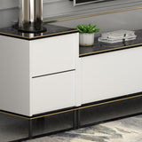 Comoda Tv Imaj, Gri, 180x45x35 cm - Auriu alb negru