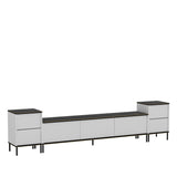Comoda Tv Imaj, Gri, 180x45x35 cm - Auriu alb negru