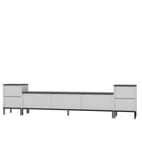 Comoda Tv Imaj, Gri, 180x45x35 cm - Auriu alb negru