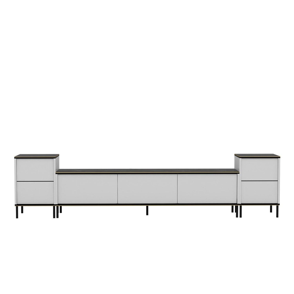 Comoda Tv Imaj, Gri, 180x45x35 cm - Auriu alb negru