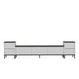 Comoda Tv Imaj, Gri, 180x45x35 cm - Auriu alb negru
