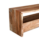 Comoda TV Konna lemn masiv de acacia, nuc, 140x40x45 cm