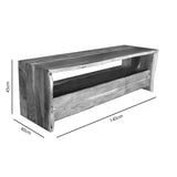 Comoda TV Konna lemn masiv de acacia, nuc, 140x40x45 cm