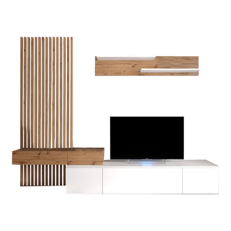 Comoda TV Litende Lux cu Riflaj, Diverse culori, 250x42x200 cm, 42x250 cm