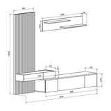 Comoda TV Litende Lux cu Riflaj, Diverse culori, 250x42x200 cm, 42x250 cm - Alb
