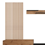 Comoda TV Litende Lux cu Riflaj, Diverse culori, 250x42x200 cm, 42x250 cm - Negru