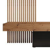 Comoda TV Litende Lux cu Riflaj, Diverse culori, 250x42x200 cm, 42x250 cm - Negru
