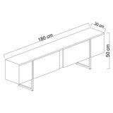 Comoda tv Luxe, 180x30x50 cm - White
Black